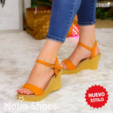 Sandalias Con Plataforma Texturizada Para Un Toque Distinto Anaranjado / 35 Normal Zapatos Altos