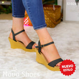 Sandalias Con Plataforma Texturizada Para Un Toque Distinto Negro / 35 Normal Zapatos Altos