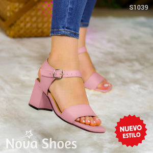 Elegancia Moderna: Tacones Con Correa Y Hechos De Cuerina (Copia) Rosado / 35 Normal Zapatos