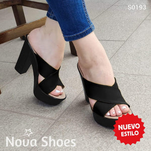 Elaboradas En Cuero Sandalias De Calidad Premium Con Suela Negra Mate Resina Zapatos Altos
