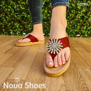 Sandalias De Charol Muy Femeninas Rojo / 35 Normal Zapatos Bajitos