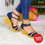 Belleza En Altura: Sandalias Para Toda Ocasión Azul / 35 Normal Zapatos Altos