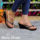 Sandalias Elegantes Con Detalle De Pedrería Zapatos Medianos