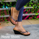 Sandalias Elegantes Con Detalle De Pedrería Zapatos Medianos