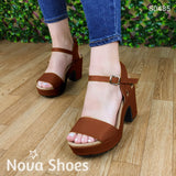 Suela De Tacon Cuadrado No Tan Alto Cafe / 35 Normal Zapatos Medianos