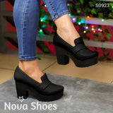 Tacón Mediano En Tonos Vibrantes. Estilo Y Confort Con Carácter Negro / 35 Normal Zapatos Medianos