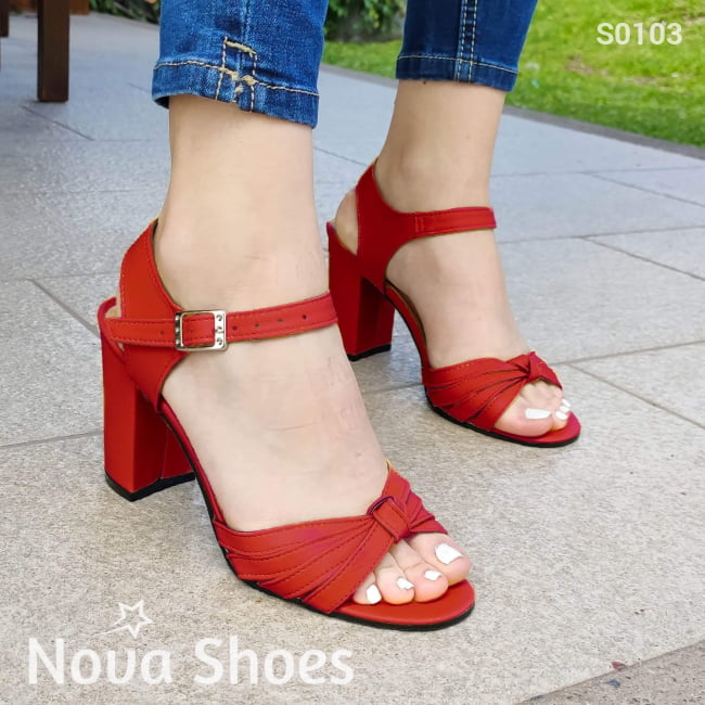 Te Veras Hermosa Con Estas Sandalias Rojo / 35 Normal Zapatos Medianos