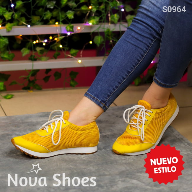 Tenis Deportivos Dinámicos Estilo Y Versatilidad Para Tu Vida Amarillo / 35 Normal Zapatos Medianos
