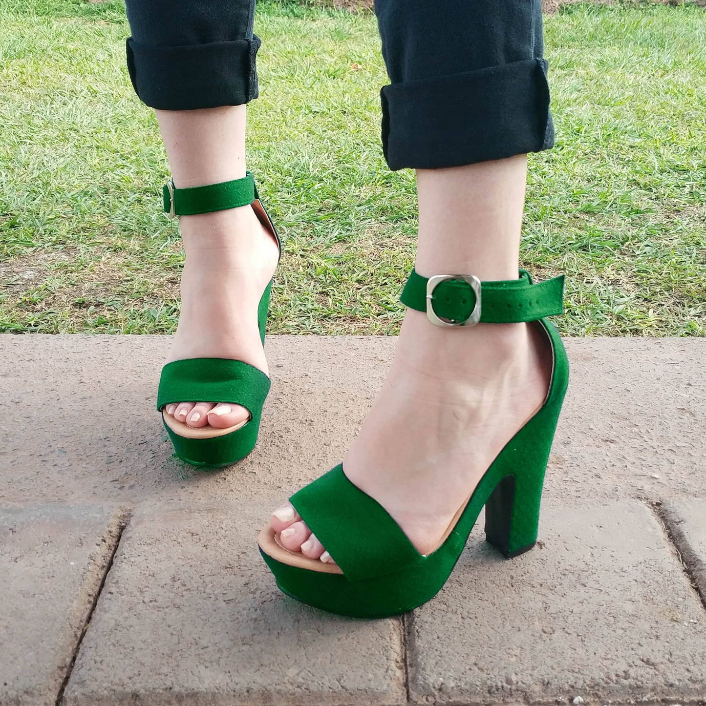 Uno De Los Zapatos Mas Vendidos. Lindo Estilo Verde / 35 Normal Zapatos Altos