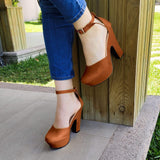 Zapato Cerrado De Enfrente Y Atras Cafe / 35 Normal Zapatos Altos