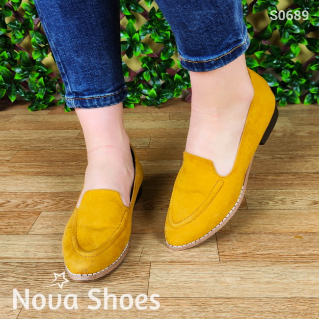 Copia De Sandalia Abierta Construida Con Un Taconcito Pequeño Amarillo / 35 Normal Zapatos Bajitos