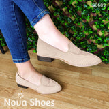 Copia De Sandalia Abierta Construida Con Un Taconcito Pequeño Beige / 35 Normal Zapatos Bajitos