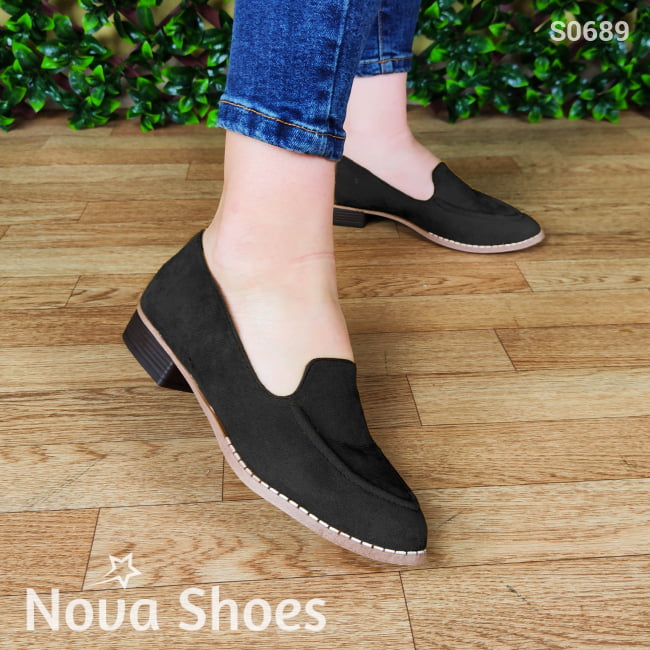 Copia De Sandalia Abierta Construida Con Un Taconcito Pequeño Negro / 35 Normal Zapatos Bajitos