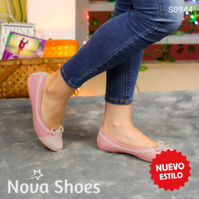 Zapatillas Flats Versátiles Para Todo Andar Decorada Con Un Chongo Rosado / 35 Normal Zapatos