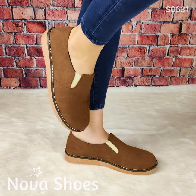 Zapato Bajito Con Elastico Hecho De Gamuza. Cómodos Para Uso Diario Cafe / 35 Normal Zapatos Bajitos
