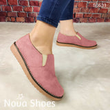 Zapato Bajito Con Elastico Hecho De Gamuza. Cómodos Para Uso Diario Rosado / 35 Normal Zapatos