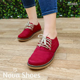 Zapato Bajito De Cordones Hecho Gamuza. Cómodos Para Uso Diario Rojo / 35 Normal Zapatos Bajitos