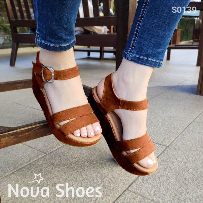 Zapato Casual Hermoso Diseño. De Gamuza Cafe / 34 Normal Zapatos Medianos