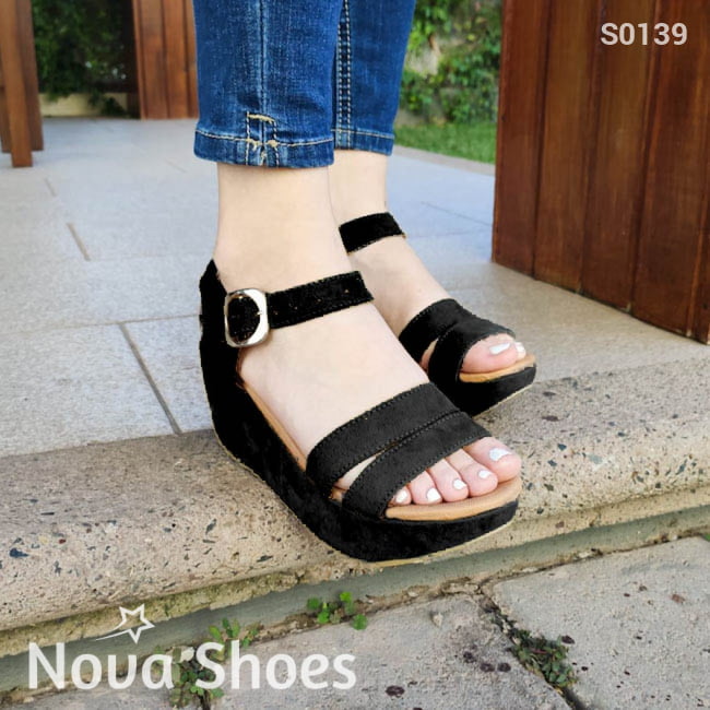 Zapato Casual Hermoso Diseño. De Gamuza Negro / 34 Normal Zapatos Medianos