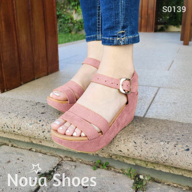 Zapato Casual Hermoso Diseño. De Gamuza Rosado / 34 Normal Zapatos Medianos