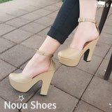 Zapato Cerrado De Enfrente Y Atras Beige / 35 Normal Zapatos Altos