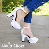 Zapato Cerrado De Enfrente Y Atras Blanco / 35 Normal Zapatos Altos