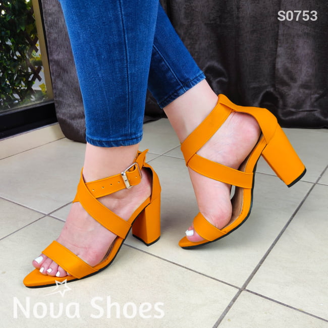 Zapato Comodo De Tacon Varios Colores. Tacon 9 Centimetros Alto Anaranjado / 35 Normal Zapatos