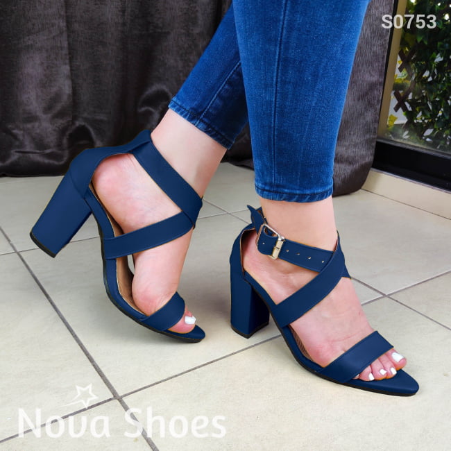 Zapato Comodo De Tacon Varios Colores. Tacon 9 Centimetros Alto Azul / 35 Normal Zapatos Medianos