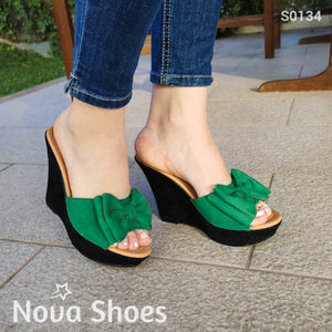 Zapato De Gamuza Con Un Chongo Verde / 35 Normal Zapatos Altos