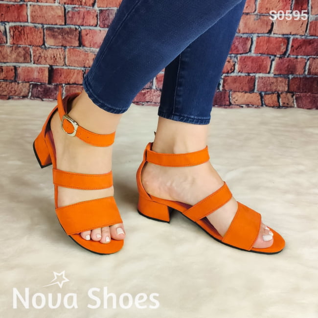 Zapato No Tan Alto Hecho De Gamuza Anaranjado / 35 Normal Zapatos Bajitos