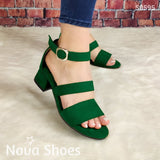 Zapato No Tan Alto Hecho De Gamuza Verde / 35 Normal Zapatos Bajitos