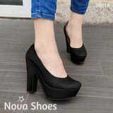 Zapato Totalmente Cerrado Estilo Formal Para Oficinas Negro / 35 Normal Zapatos Altos