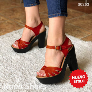 Zapatos Altos De Tacón Ideal Para Eventos. Tacon Negro Alta Calidad Rojo / 35 Normal