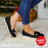 Zapatos Cerrados Con Detalle Sofisticado De Chongo Bajitos