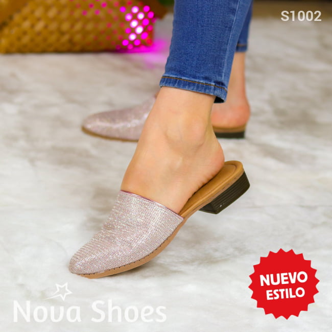 Brillo Rosado Sutil: Zapatos Cerrados Con Un Toque De Glamour 38 / Normal Bajitos