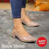 Zapatos Con Tacón Bajo Para Un Look Impecable Beige / 35 Normal Bajitos