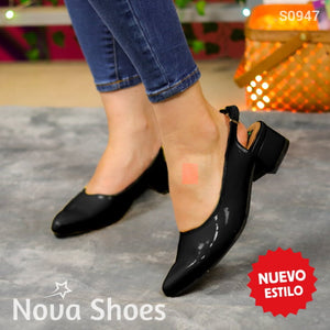 Zapatos Con Tacón Bajo Para Un Look Impecable Negro / 35 Normal Bajitos
