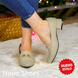 Zapatos De Tacón Bajo Con Detalle Metálico Bajitos