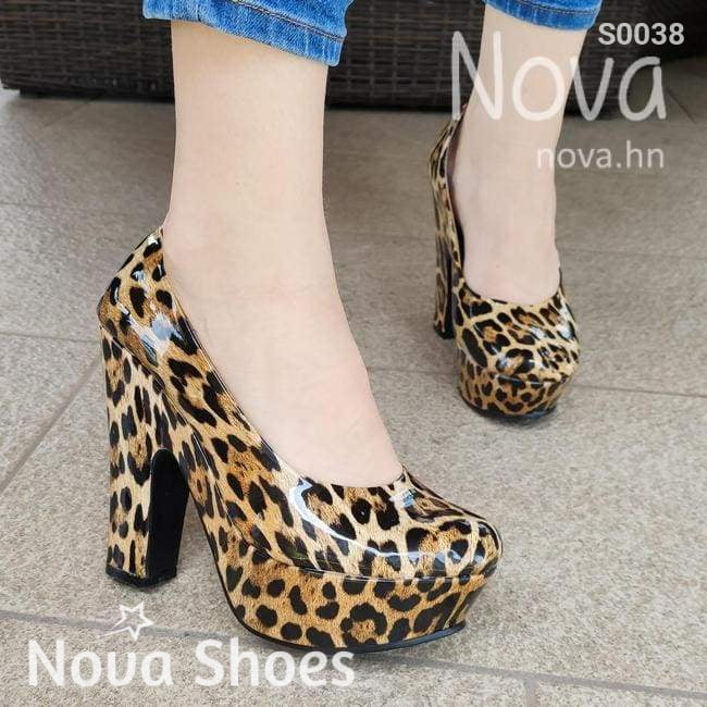 Zapatos Exoticos Estilos Leopardo. Cerrados Muy Sexy Altos