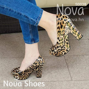 Zapatos Exoticos Estilos Leopardo. Cerrados Muy Sexy Altos