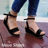 Zapatos Medianos Faja Recta. Destalonado Negro / 34 Normal