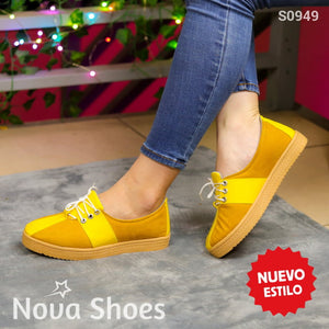 Zapatos Cerrados Casuales: El Toque Final Para Cualquier Outfit Amarillo / 35 Normal Bajitos