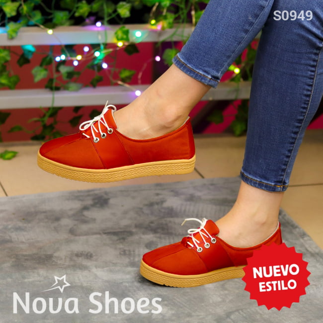 Zapatos Cerrados Casuales: El Toque Final Para Cualquier Outfit Rojo / 35 Normal Bajitos